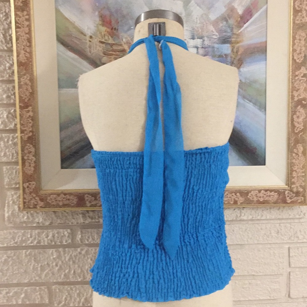 Voice Ruched Rosette Halter Style Top - Picture 4 of 9